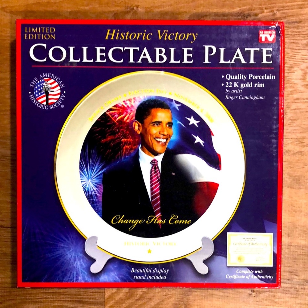 Historical Victory 🇺🇸 Obama Collectible Plate